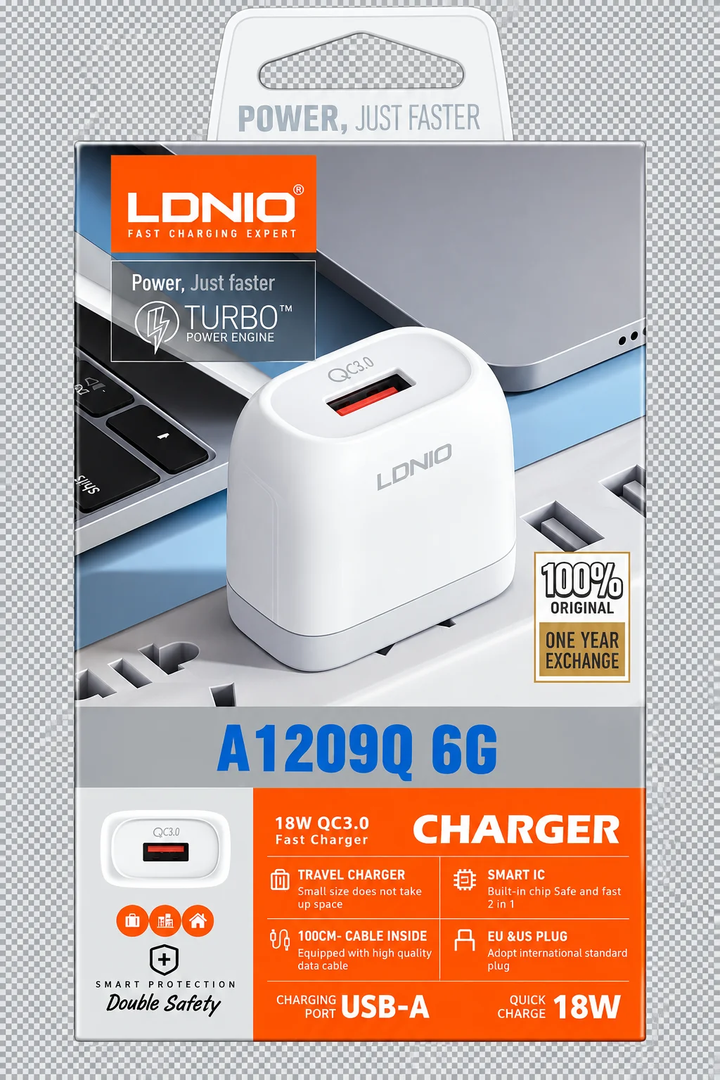 LDNIO A1209Q 6G Cargador Lightning