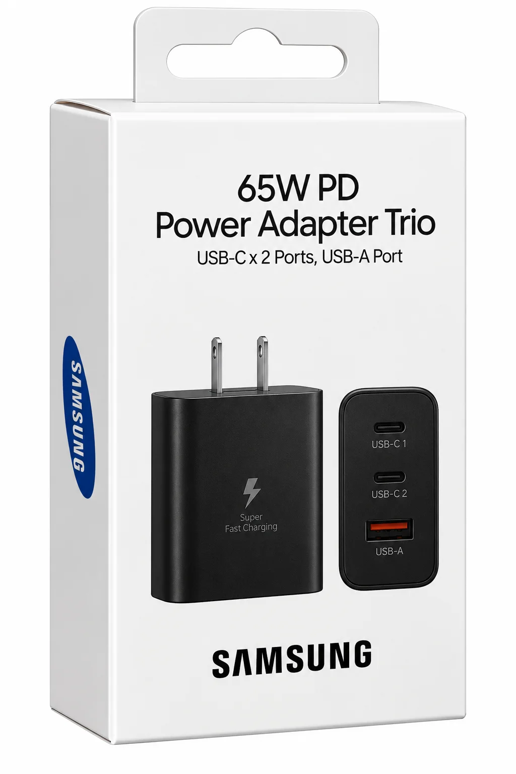 Cargador Samsung 2x USB-C, 1x USB-A 65W
