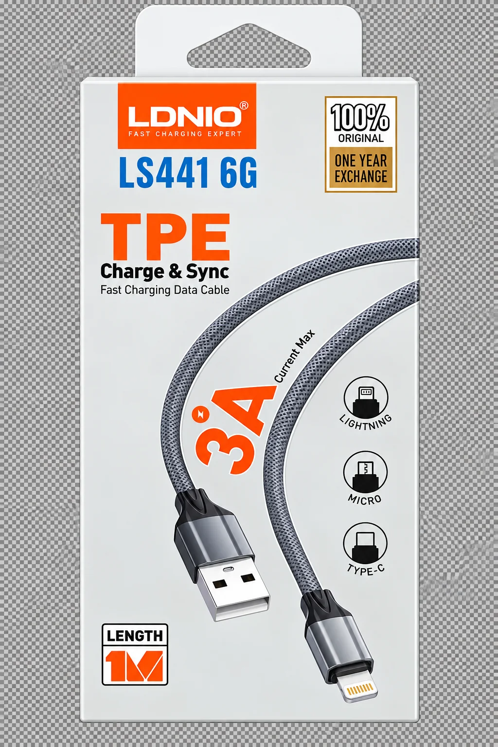 LDNIO LS441 Tipo USB a Tipo Lightning