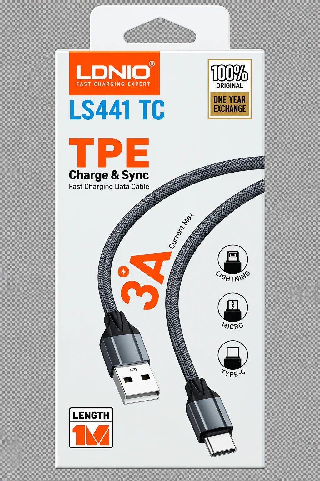 LS441 Cable Tipo USB a Tipo C LDNIO