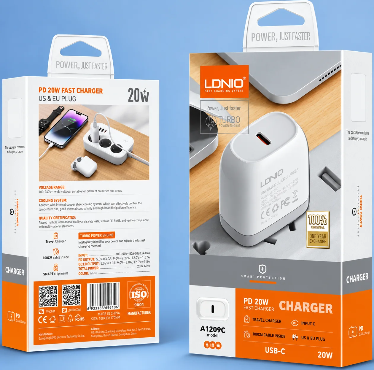 Cargador Completo Tipo C a Lightning LDNIO A1209C