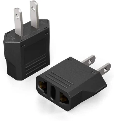 Adaptador de corriente Europeo a Americano Negro