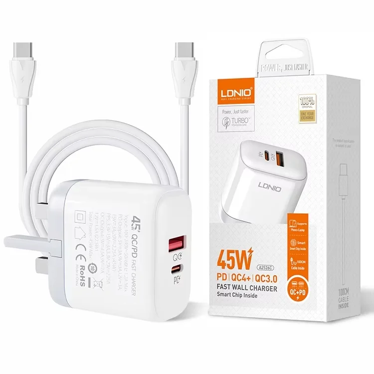Cargador Completo 45W LDNIO A2526C